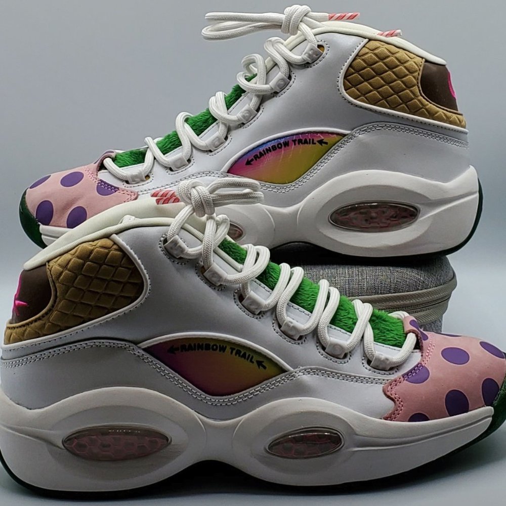 Reebok x Hasbro Question Mid Men's Size 10.5 'Candy Land' White GZ8826 Rare